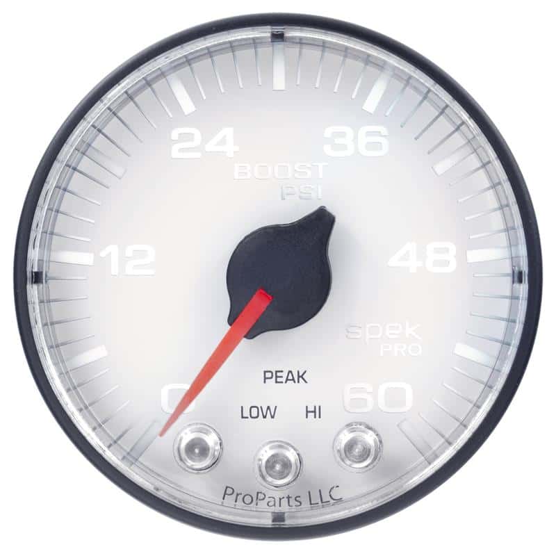 AutoMeter — Autometer Spek-Pro Gauge Boost 2 1/16in 60psi Stepper Motor W/Peak & Warn Wht/Blk
GA 2" BST 60 WFB SPK - view 1