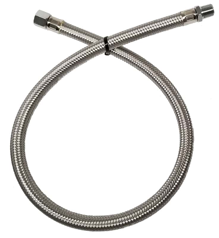 Kleinn Air Horns — Kleinn 28In Stainless Steel Braided Leader Hose Extension - 1/4In F NPT Inlet/ 1/4In M NPT Outlet
Hose Extension - view 2