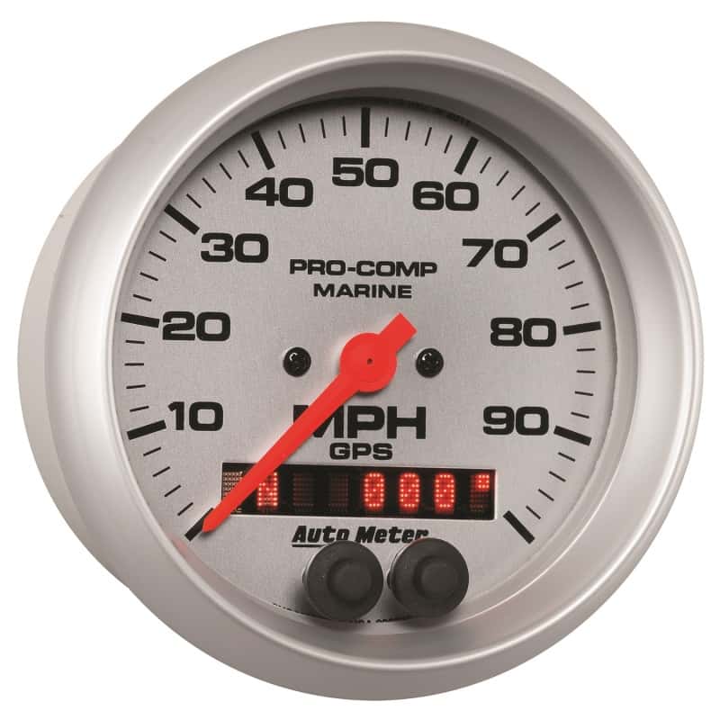 AutoMeter — Autometer Marine Silver 3-3/8in 100MPH GPS Speedometer Gauge
3.4" SPD GPS 100 MS - view 6