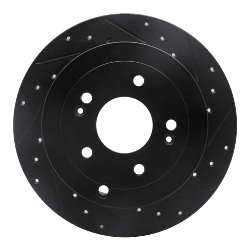 R1 Concepts — R1 07-09 Hyundai Santa Fe Rear Right Drilled & Slotted Black Brake Rotor
R1 Brake Rotor Drill - view 1