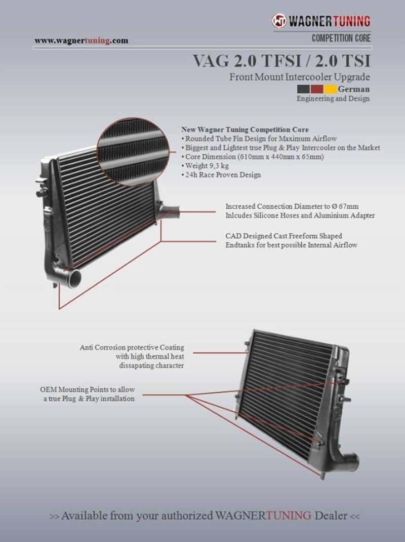 Wagner Tuning — Wagner Tuning VAG 2.0L TFSI/TSI Competition Intercooler Kit - view 2