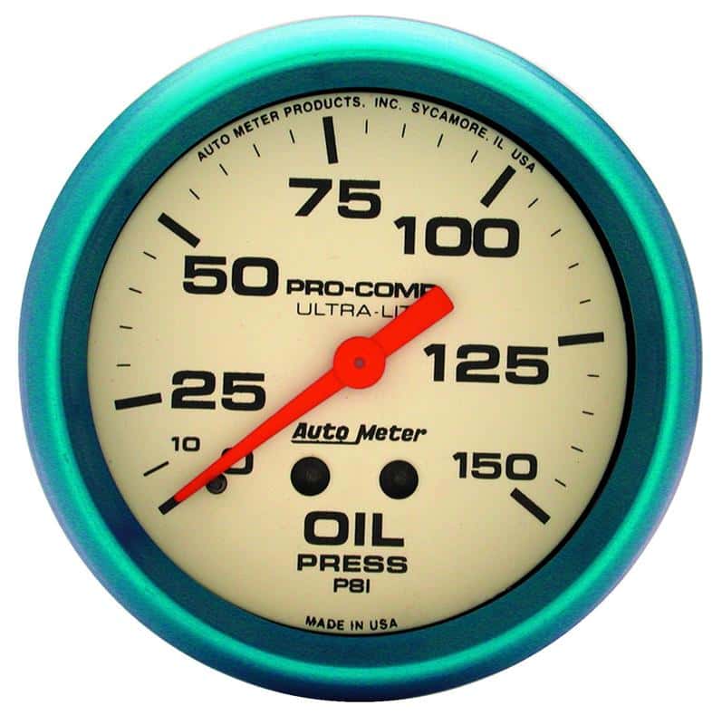 AutoMeter — Autometer Ultra-Nite 2-5/8in 0-150 PSI Liquid Filled Mechanical Glow In Dark Oil Pressure Gauge
GA 2.6" OP 150 L UN - view 2