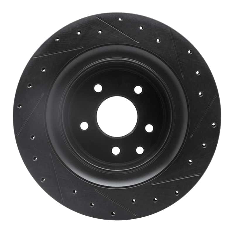 R1 Concepts — R1 07-15 Infiniti Q60 Rear Left Drilled & Slotted Black Brake Rotor
R1 Brake Rotor Drill - view 5