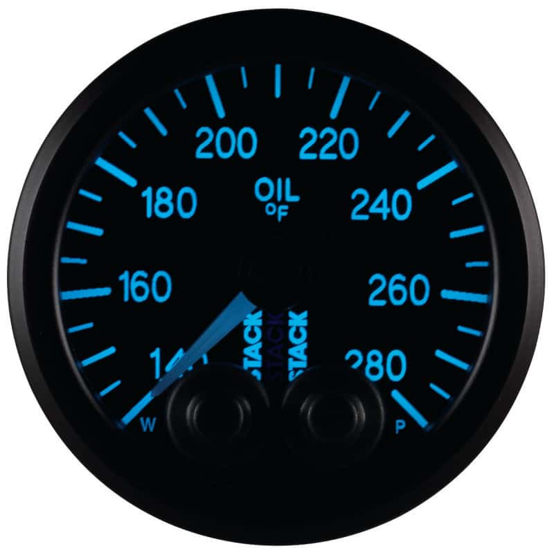 AutoMeter — Autometer Stack Instruments 52mm 140-280 Deg F 1/8in NPTF Male Pro Control Oil Temp Gauge - Black
Ga OilT PC Blk 280F - view 6