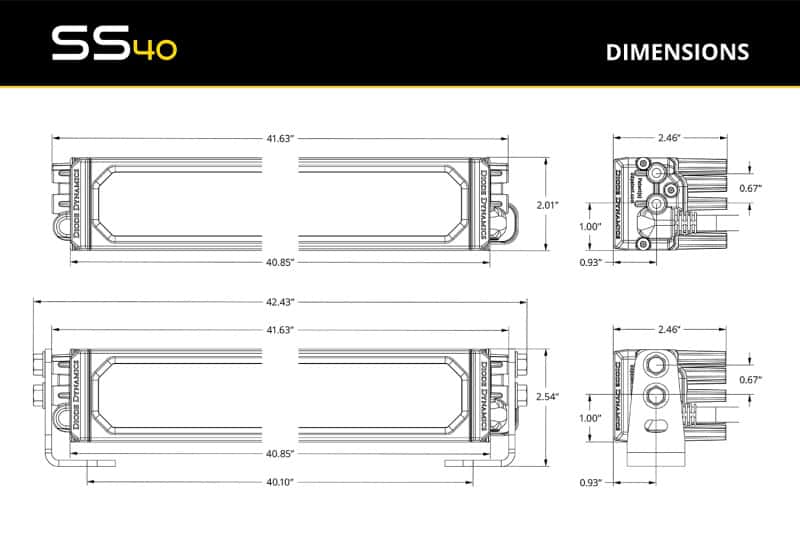Diode Dynamics — Diode Dynamics SS40 Pro Yellow Flood Standard ABL (one) - view 7