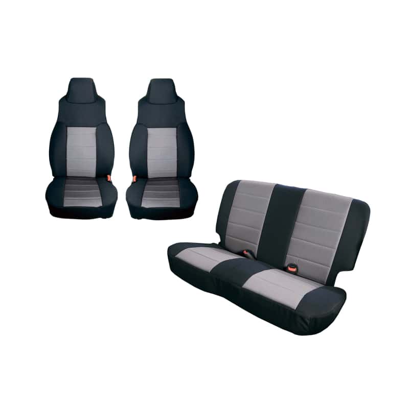 Rugged Ridge — Rugged Ridge Seat Cover Kit Black/Gray 97-02 Jeep Wrangler TJ
Seat Cover - view 2
