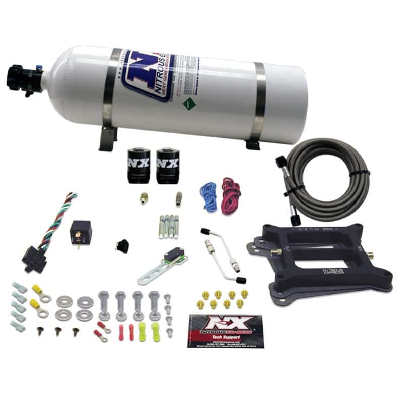 Nitrous Express — Nitrous Express 4150 4-BBL/Gasoline Nitrous Kit (100-500HP) w/15lb Bottle
Injection System Kit
N2OSys - view 1
