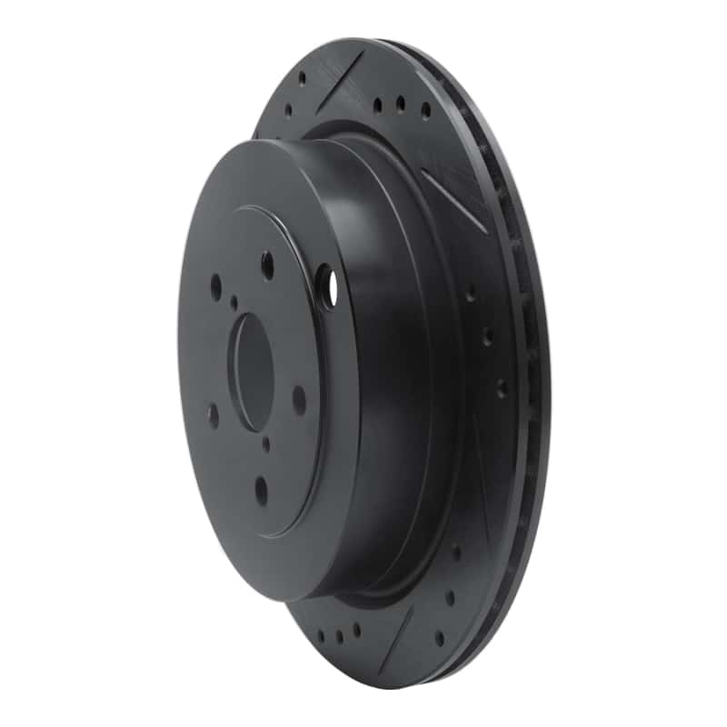 R1 Concepts — R1 06-14 Subaru Tribeca Rear Left Drilled & Slotted Black Brake Rotor
R1 Brake Rotor Drill - view 2