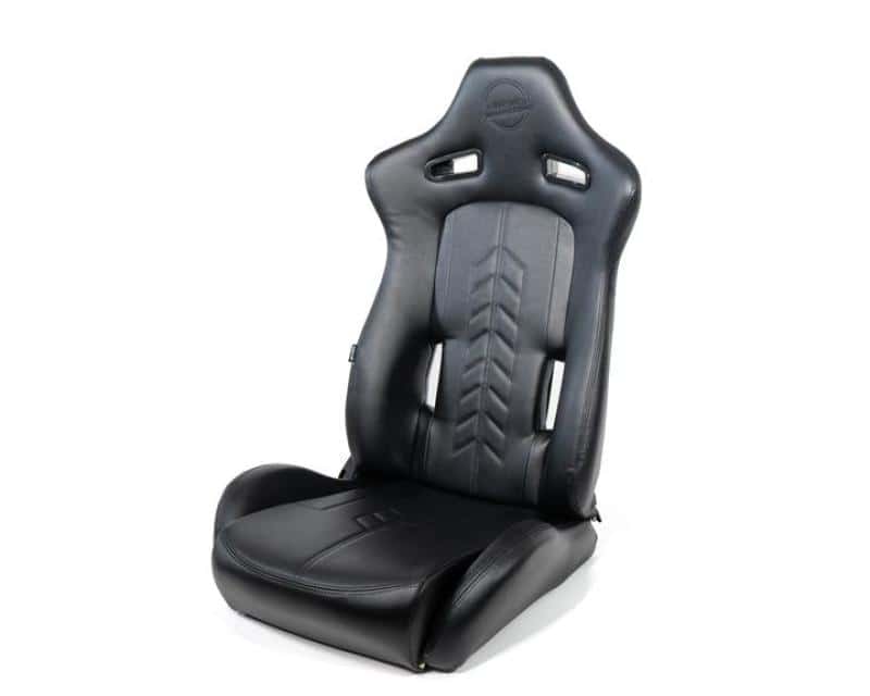 NRG — NRG Reclinable Sport Seats (Pair) The Arrow Black Vinyl w/ Pressed NRG logo w/ Black Stitch - view 3