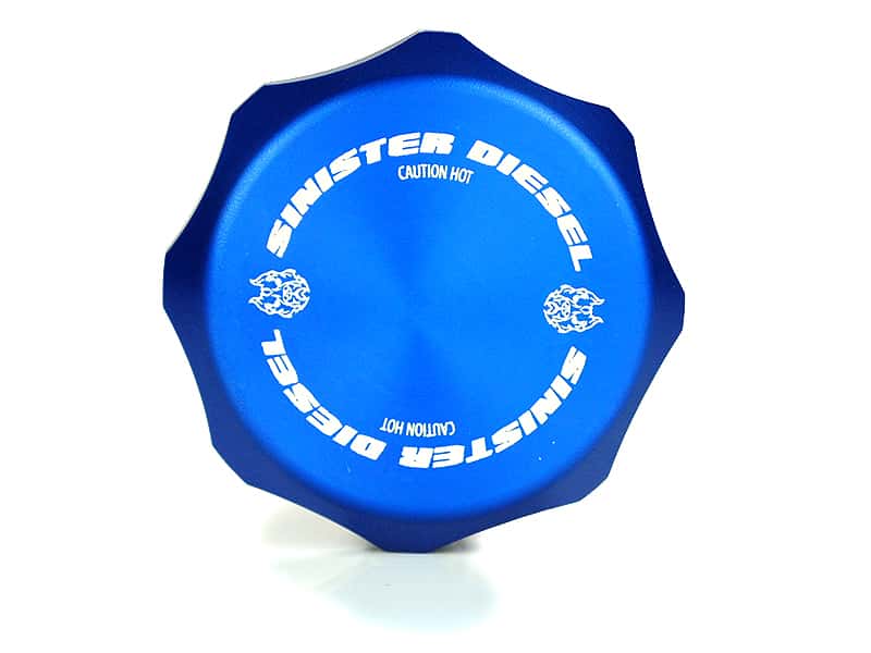 Sinister Diesel — Sinister Diesel 03-07 Ford 6.0L Billet Blue Cap Kit
Engine Dress Kit - view 3