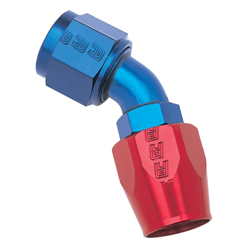Russell — Russell Performance -10 AN Red/Blue 45 Degree Full Flow Hose End
Hose Fitting - view 2