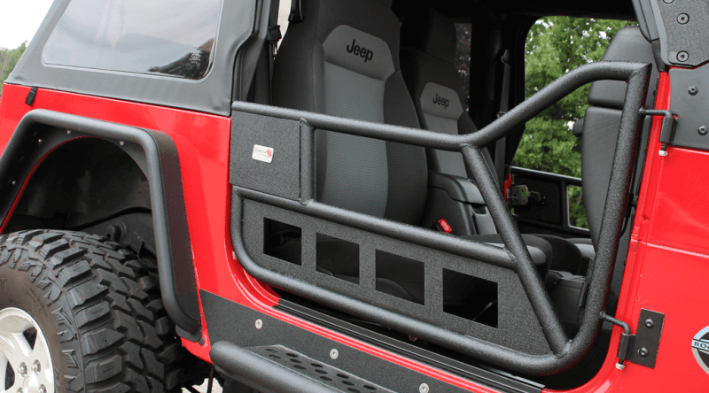 Fishbone Offroad — Fishbone Offroad 97-06 Jeep Wrangler TJ Front Tube Doors - Black Textured Powdercoat Steel - view 8