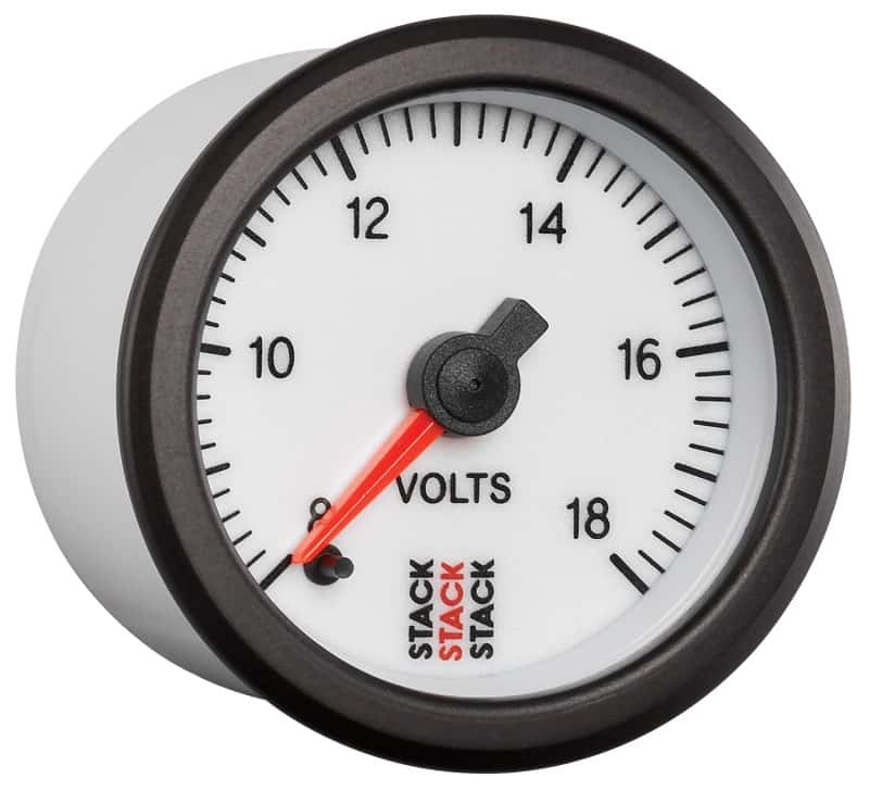 AutoMeter — Autometer Stack 52mm 8-18V Pro Stepper Motor Battery Voltage Gauge - White
Ga Vlt ProStpr W 18v - view 5