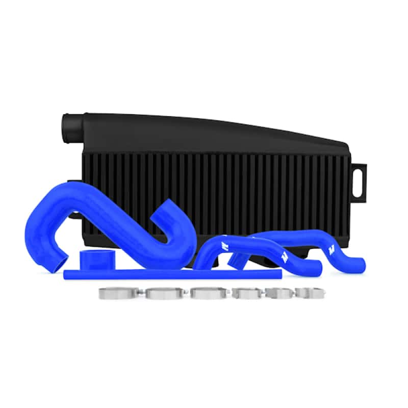 Mishimoto — Mishimoto Subaru 02-07 WRX/04-07 STi Top-Mount Intercooler Kit - Powder Coated Black & Blue Hoses - view 1