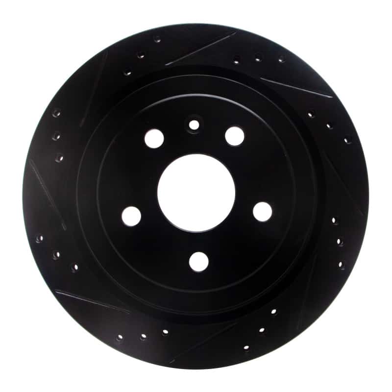 R1 Concepts — R1 08-19 Cadillac CTS Rear Left Drilled & Slotted Black Brake Rotor
R1 Brake Rotor Drill - view 1