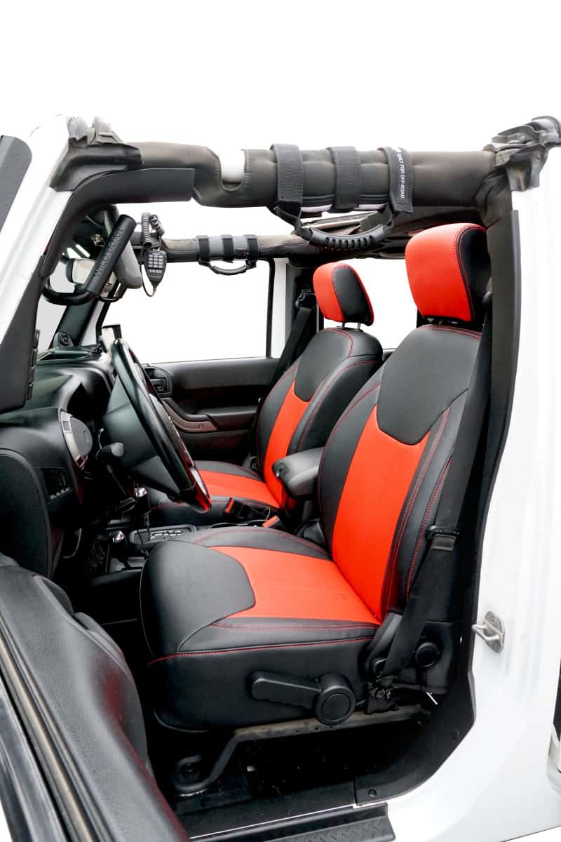 PRP Seats — PRP 13-18 Jeep Wrangler JK Front Seat Covers/2 door or 4 door (Pair) - Black/Red
Seat Covers - view 1