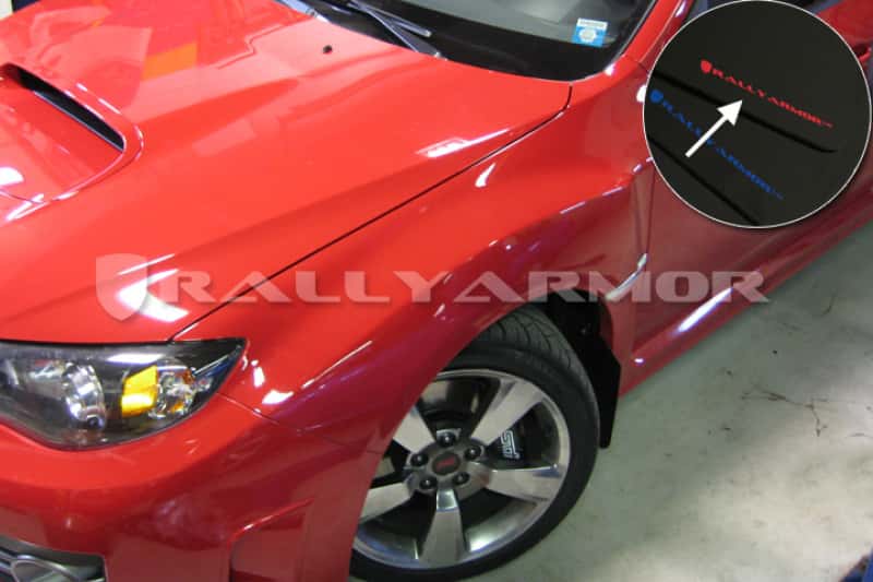 Rally Armor — Rally Armor 08-11 Subaru STI (Hatch Only) / 11-14 WRX (Hatch Only) Black UR Mud Flap w/Red Logo
Mud Flap - view 5
