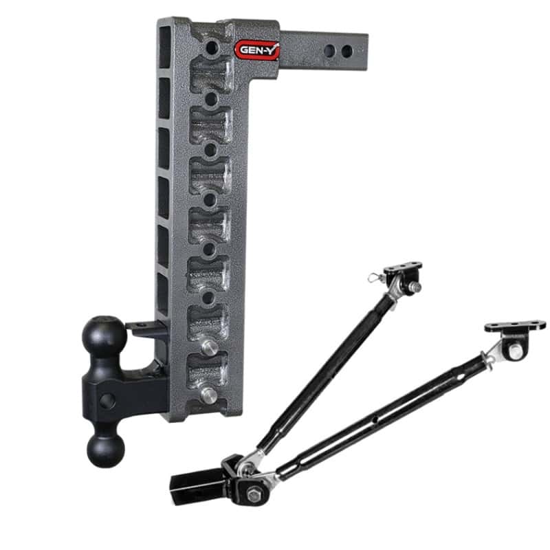 GEN-Y Hitch — Gen-Y Mega Duty 2in Shank 17.5in Drop 16K Hitch w/Dual-Ball/Pintle Lock/Stabilizer Kit
Drop Hitch - view 2