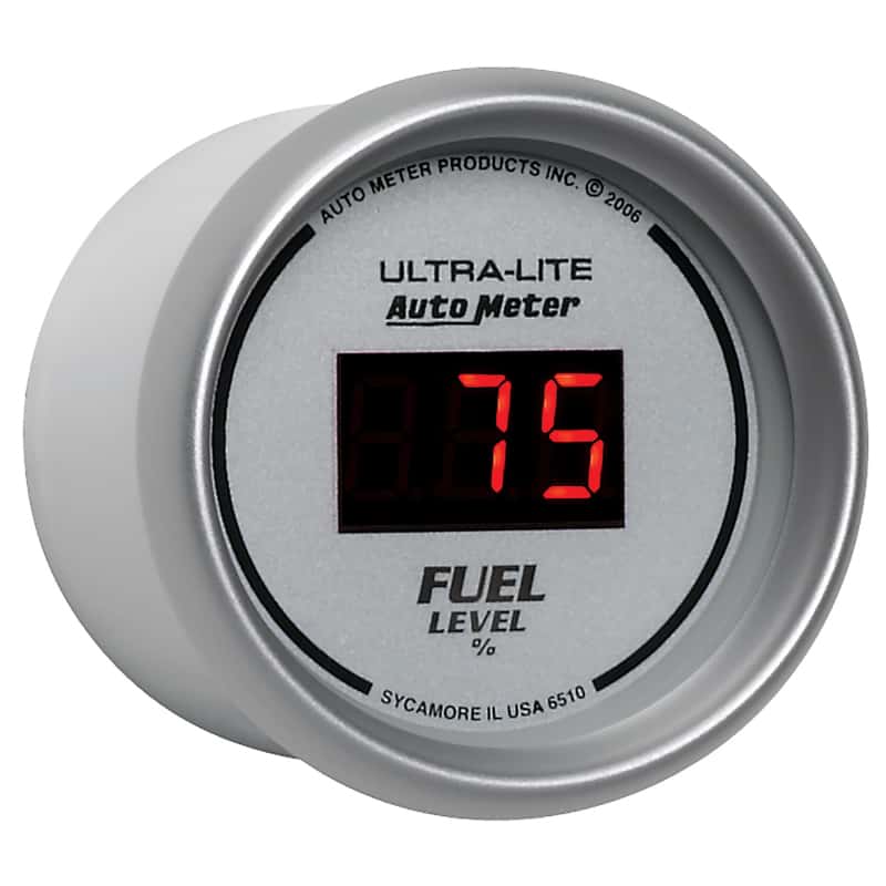 AutoMeter — Autometer Ultra-Lite Digital 2-1/16in 0-280 OHM Silver Dial w/ Red LED Programmable Fuel Level Gage
2-1/16" FUEL LEVEL, - view 4