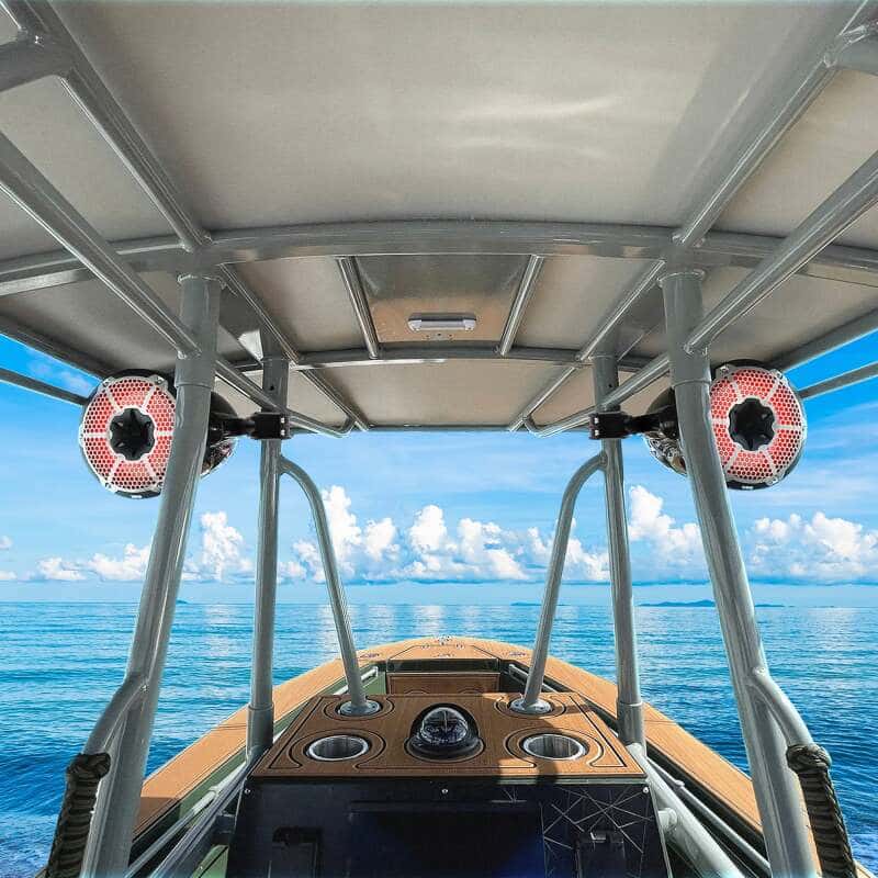 DS18 — DS18 Marine And Powersports Towers 8in 125 Watts RMS RGB LED Lights Red - view 1