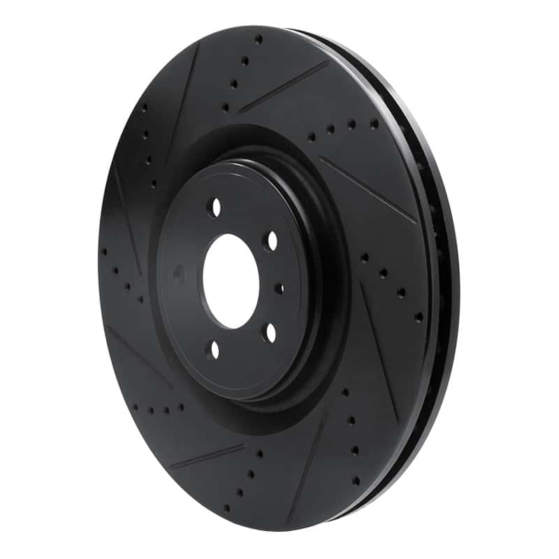 R1 Concepts — R1 13-14 Ford Mustang Front Left Drilled & Slotted Black Brake Rotor
R1 Brake Rotor Drill - view 2