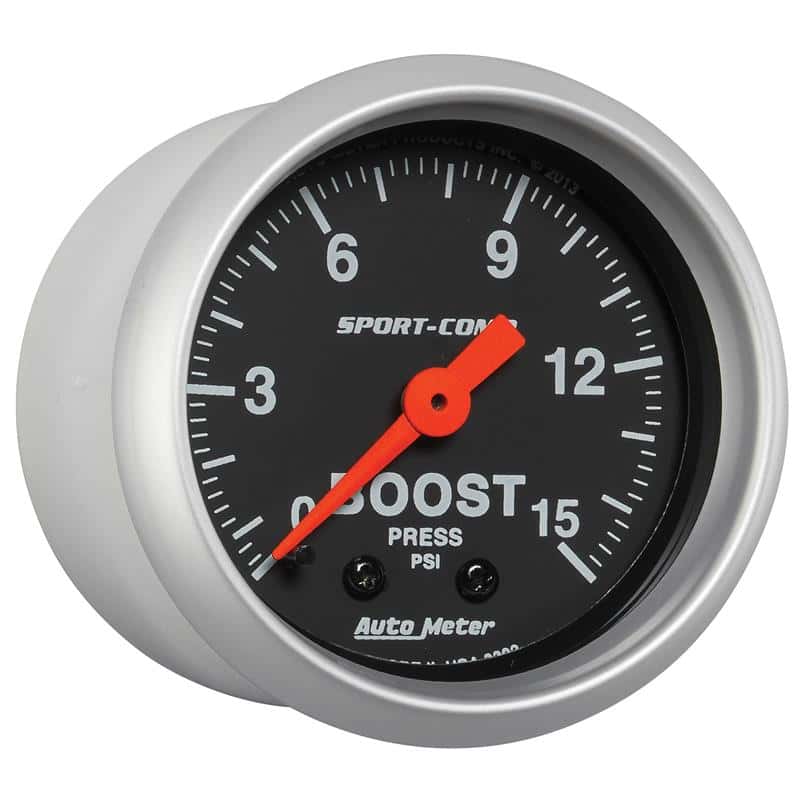 AutoMeter — Autometer 2-1/16in 0-15 PSI Mechanical Sport-Comp Boost Pressure Gauge
2" BOOST PRESS, 0-15 - view 4