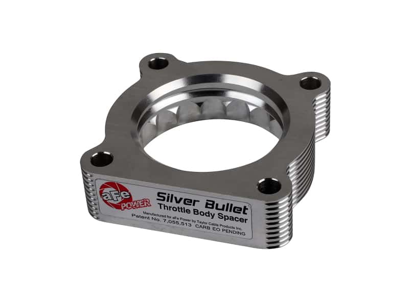 aFe — aFe 07-12 Dodge 1500 / 07-12 Dodge Dakota V6 3.7L Silver Bullet Throttle Body Spacer - Silver
Throttle Body Spacer - view 1