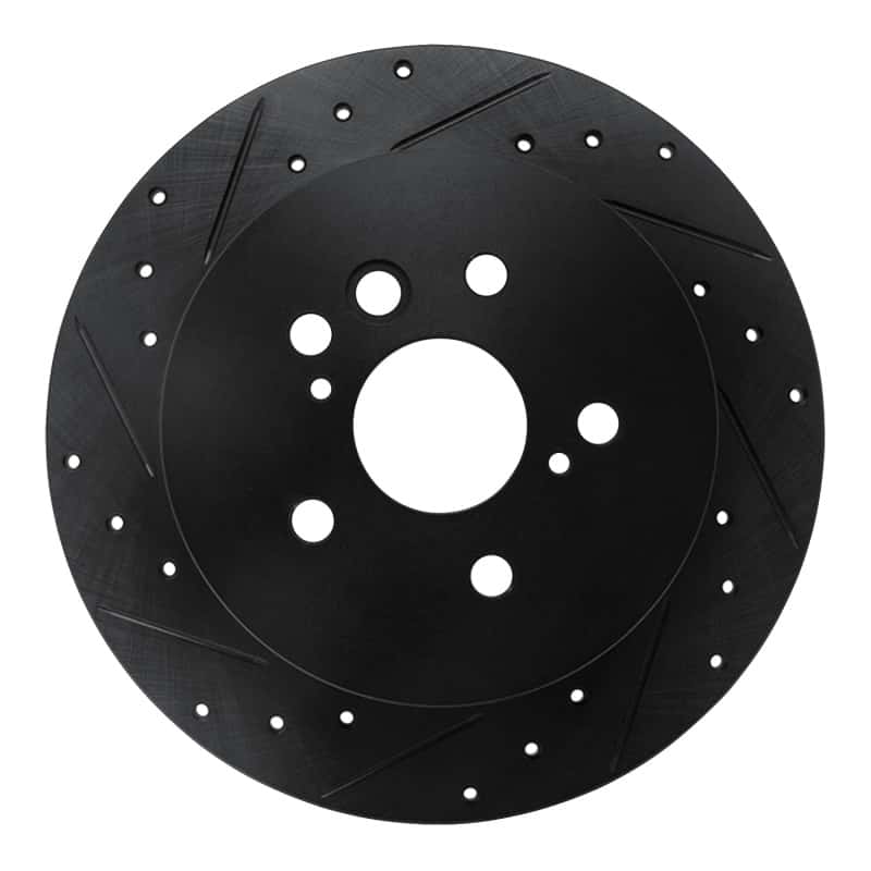 R1 Concepts — R1 04-05 Toyota RAV4 Rear Left Drilled & Slotted Black Brake Rotor
R1 Brake Rotor Drill - view 1
