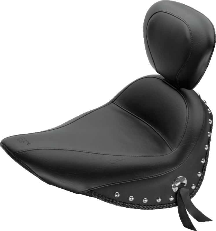 Mustang Motorcycle — Mustang 84-06 Harley Standard Rear Tire Standard Touring Solo Seat w/Driver Backrest Studs - Black - view 2