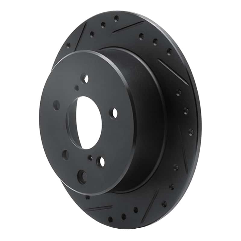 R1 Concepts — R1 90-96 Infiniti Q45 Rear Left Drilled & Slotted Black Brake Rotor
R1 Brake Rotor Drill - view 2