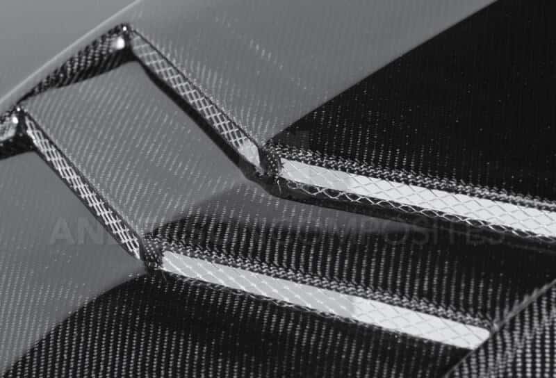 Anderson Composites — Anderson Composites 10-13 Chevy Camaro TTII-Style Carbon Fiber Hood - view 6