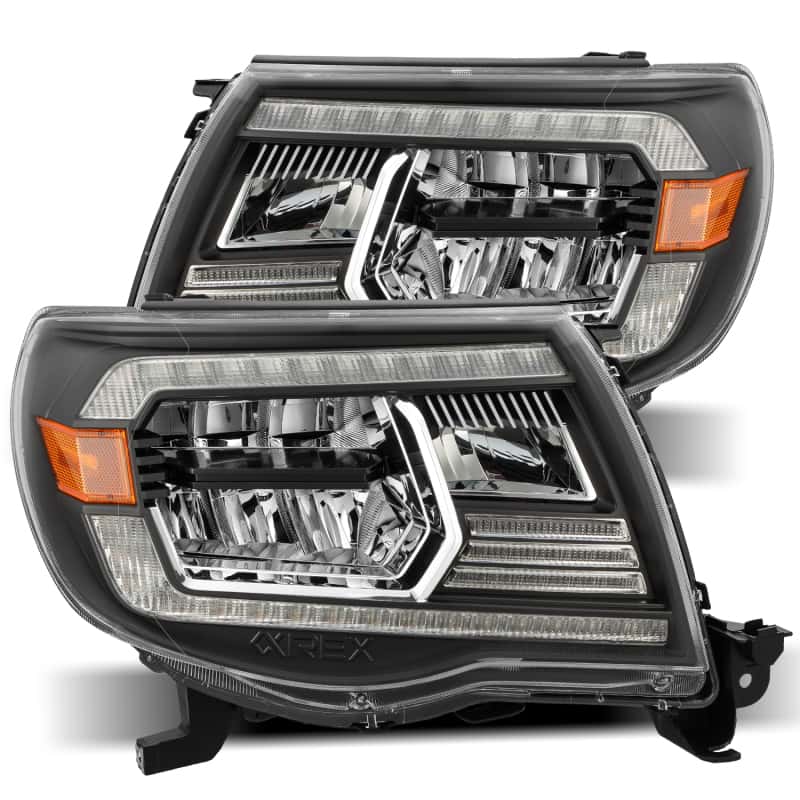AlphaRex — AlphaRex 05-11 Toyota Tacoma LUXX Crystal Headlights Plank Style Design Black w/Activation Light/DRL
Projector Headlights - view 1