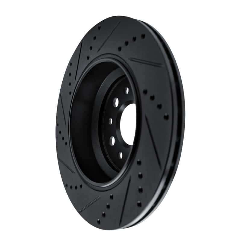 R1 Concepts — R1 14-16 Maserati Ghibli Rear Right Drilled & Slotted Black Brake Rotor
R1 Brake Rotor Drill - view 4