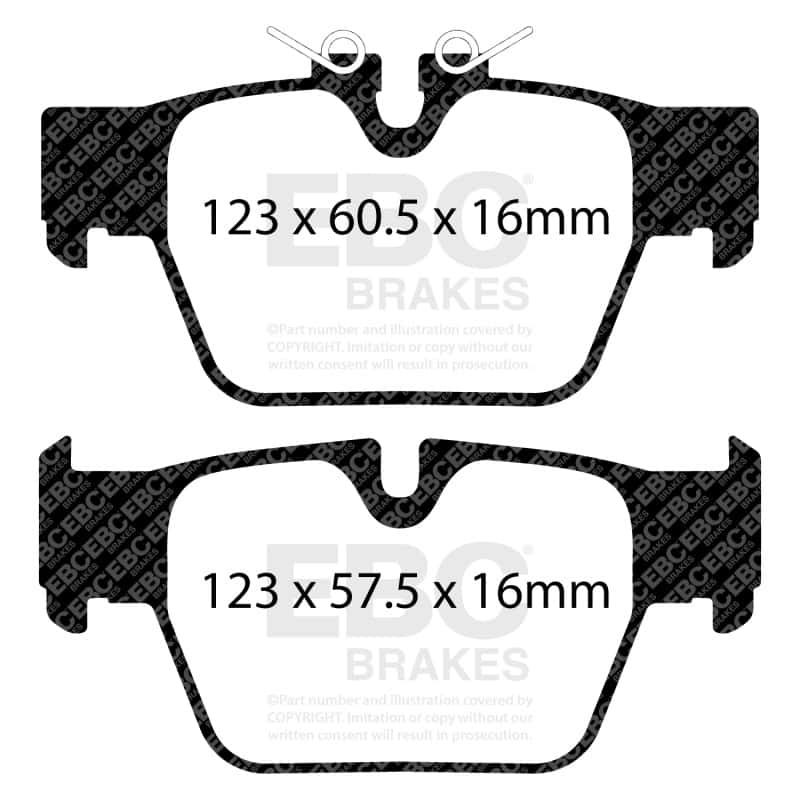 EBC — EBC 2018+ BMW X2 Yellowstuff Rear Brake Pads
Disc Brake Pad - view 5