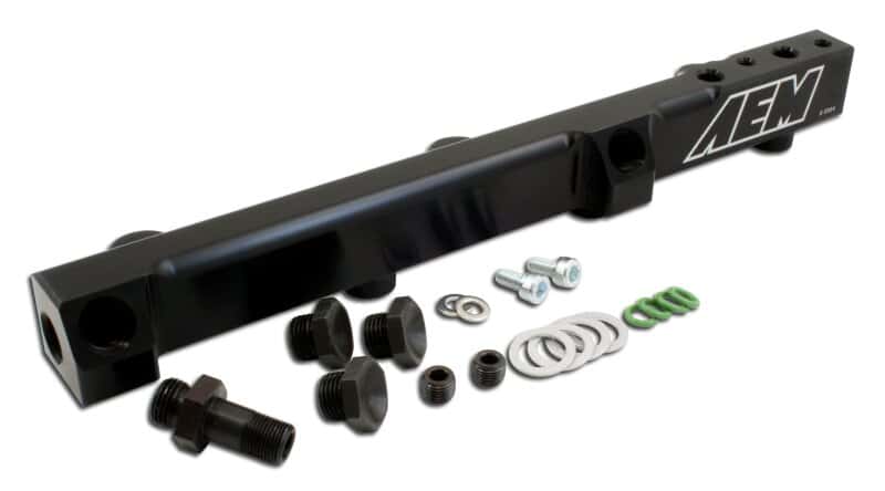 AEM — AEM 90-93 Accord DX/LX/SE/EX & 92-01 Prelude S/Si/Si VTEC Black Fuel Rail
Hi Vol Fuel Rail
Fuel Rail - view 3