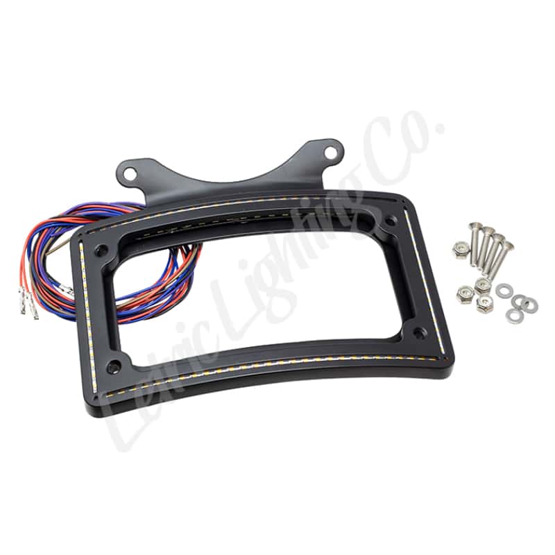 Letric Lighting — Letric Lighting 10-13 Road Glide Perfect Plate Light Black Curved License Plate Frame - view 1