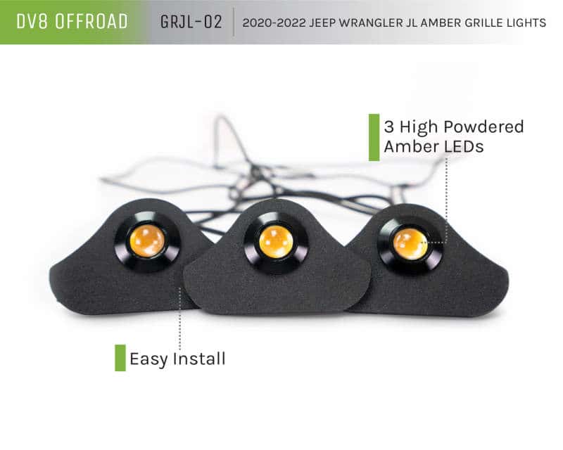 DV8 Offroad — DV8 Offroad 2018+ Jeep JL Grill Amber Marker Lights
JL MARKER LIGHT KIT - view 25