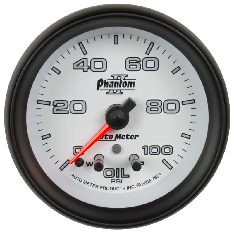 AutoMeter — Autometer Phantom II 2-5/8in 100 PSI Stepper Motor Oil Pressure Gauge
2-5/8" OIL PRESS, 0- - view 1
