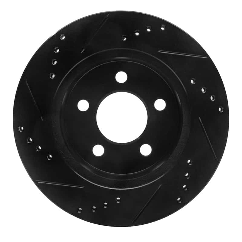 R1 Concepts — R1 99-06 Jeep Wrangler Front Right Drilled & Slotted Black Brake Rotor
R1 Brake Rotor Drill - view 5