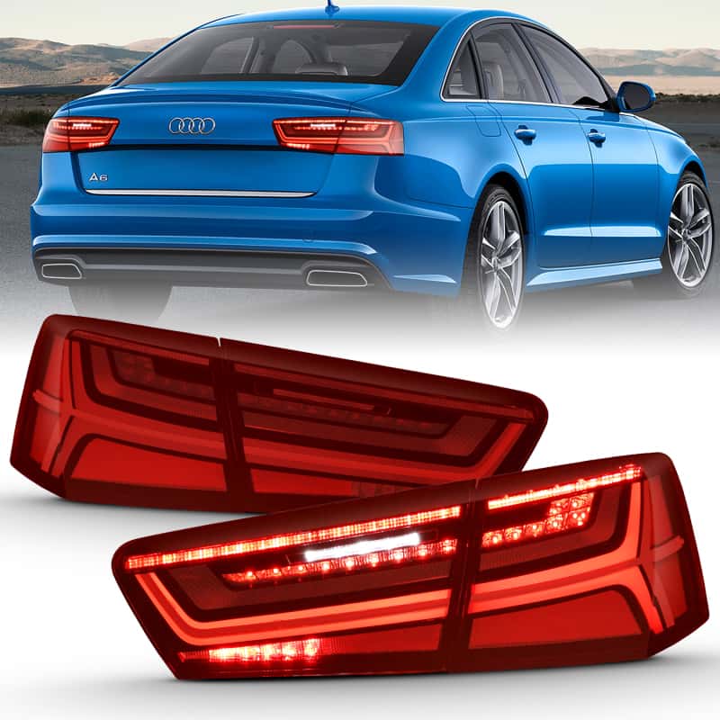 ANZO — ANZO 2012-2018 Audi A6 LED Taillight Black Housing Red/Clear Lens 4 pcs (Sequential Signal)
Tail Light Set
TailLightSet - view 1