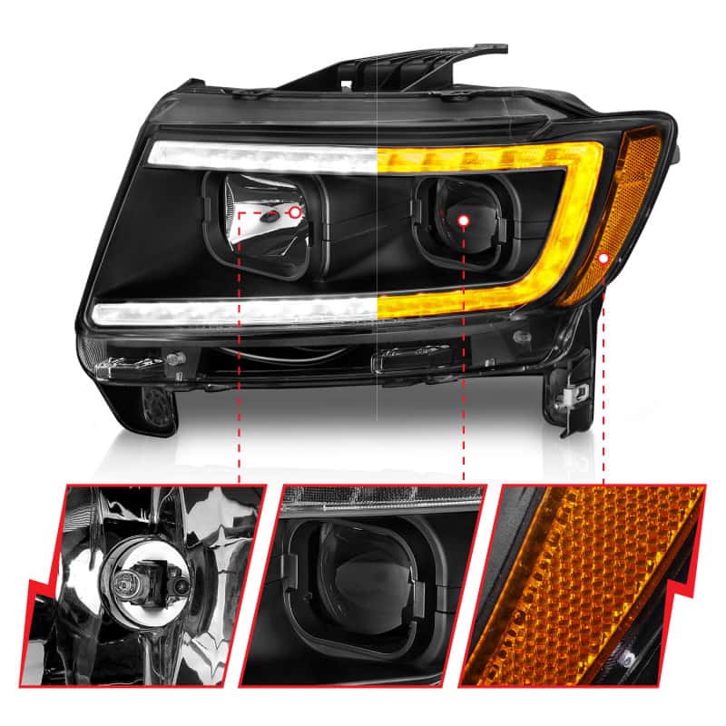 ANZO — ANZO 11-13 Jeep Grand Cherokee (Factory Halogen Only) Projector Headlights w/Light Bar Swtchbk Black
Head Light Set
HdLtSet - view 12