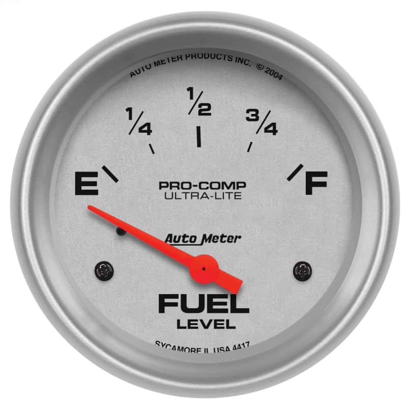 AutoMeter — AutoMeter Gauge Fuel Level 2-5/8in. 0 Ohm(e) to 30 Ohm(f) Elec Ultra-Lite
2-5/8" FUEL LEVEL, 0 - view 2