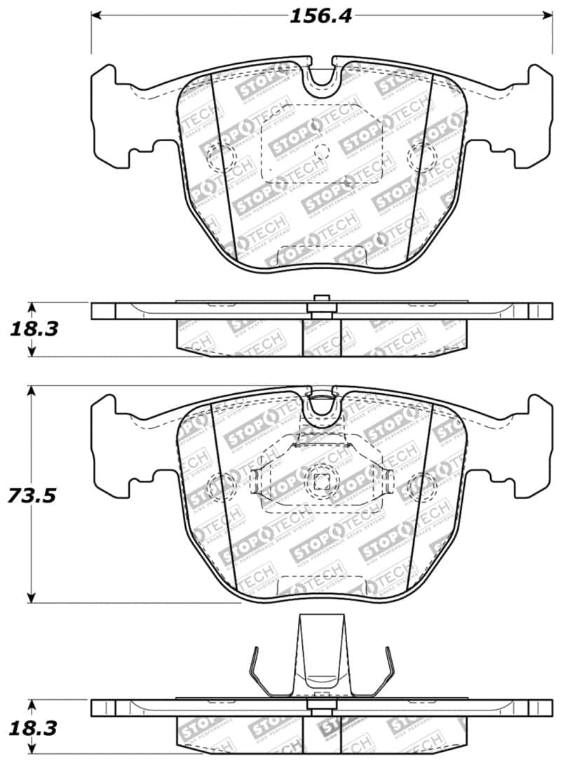 Stoptech — StopTech Performance 00-04 BMW M5 E39 / 00-06 X5 / 03-05 Range Rover HSE Front Brake Pads
Sprt Brk Pad W/Hdwr - view 2