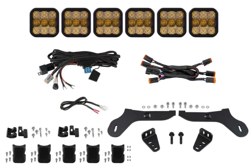 Diode Dynamics — Diode Dynamics 17-20 Ford Raptor SS5 Grille CrossLink Lightbar Kit - Yellow Pro Combo - view 1