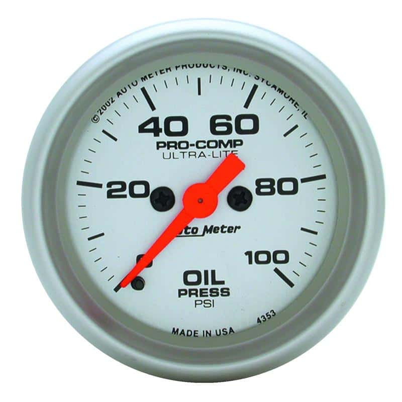 AutoMeter — Autometer Ultra-Lite 52mm 0-100 PSI Full Sweep Electronic Oil Pressure Gauge
2-1/16in OIL PRESS - view 2