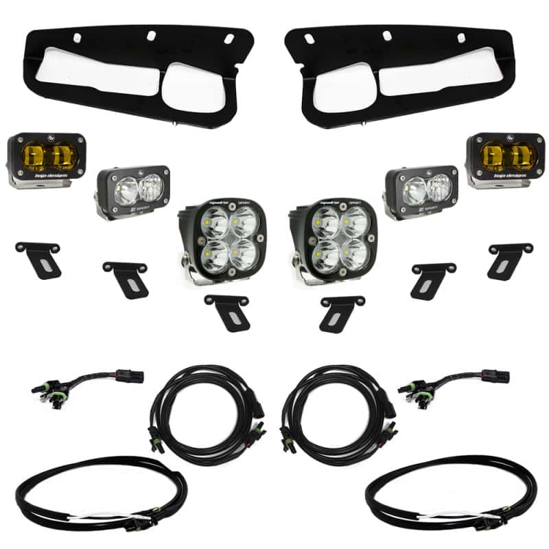 Baja Designs — Baja Designs 21-22 Ford Bronco w/Steel Bumper S2 SAE Sportsmen Fog Pkt Light Kit w/Upfitter - Amber - view 1