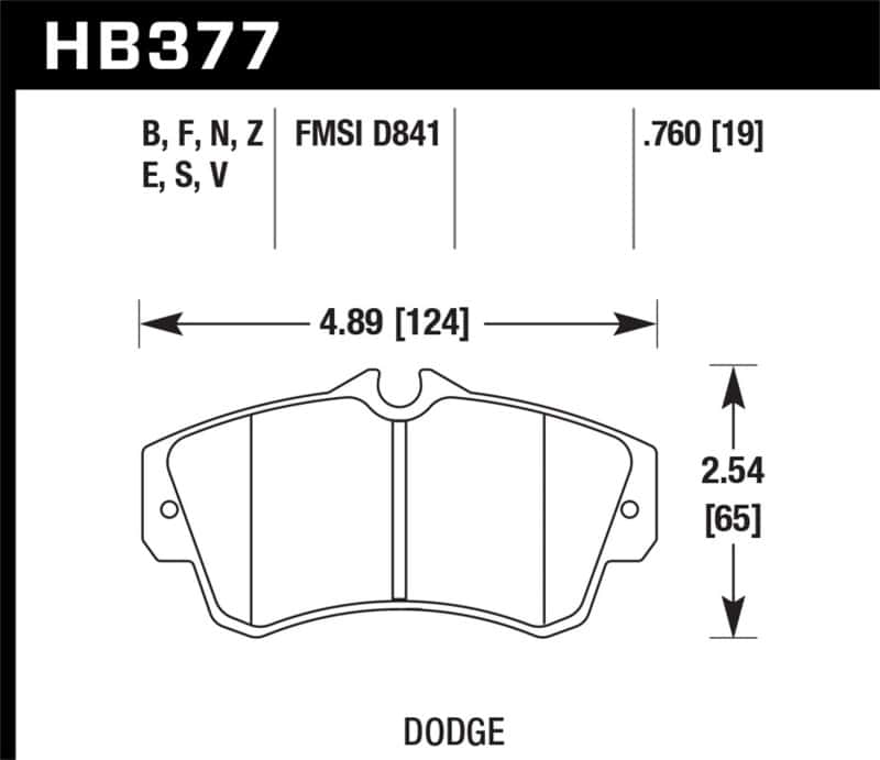 Hawk Performance — Hawk SRT4 HP+ Street Front Brake Pads
Disc Brake Pad - view 2