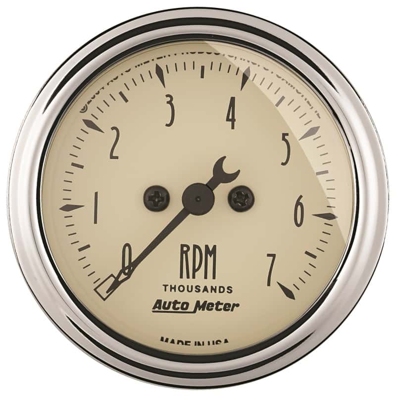 AutoMeter — Autometer 2-1/16in Antique Beige In-Dash 7K RPM Tachometer Gauge
GA 2" TACH 7K RPM AB - view 2