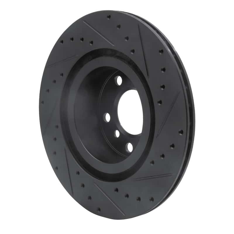 R1 Concepts — R1 11-18 BMW X4 Rear Left Drilled & Slotted Black Brake Rotor
R1 Brake Rotor Drill - view 4