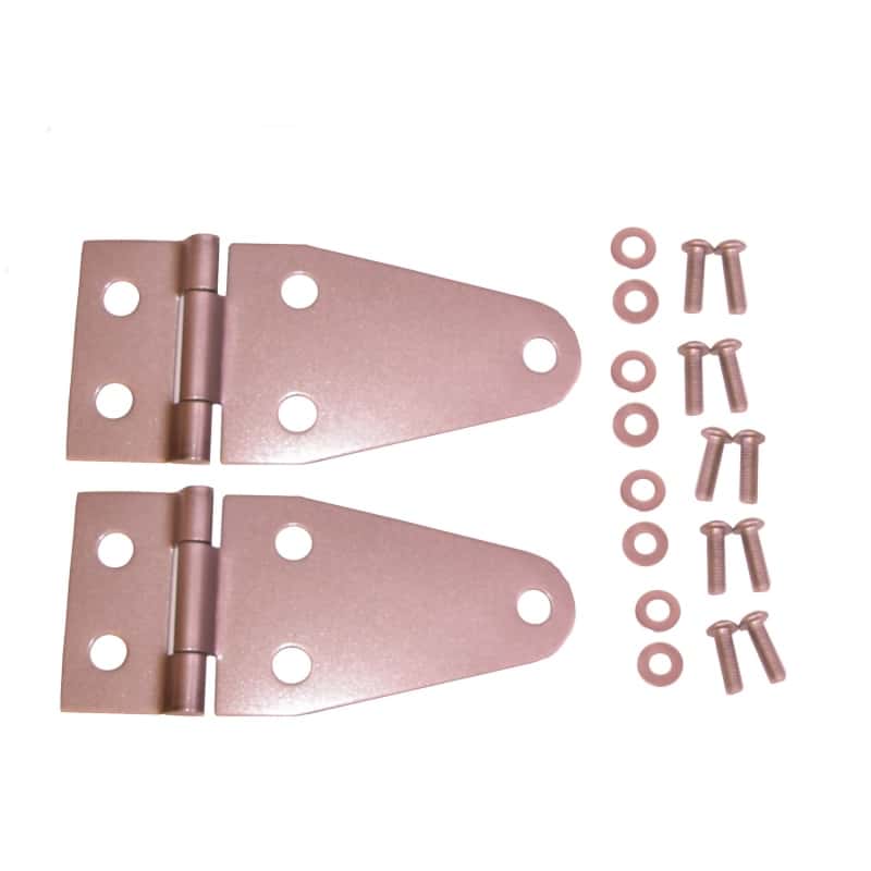 Rugged Ridge — Rugged Ridge 76-86 Jeep CJ / Jeep Wrangler Satin Stainless Steel Hood Hinge Kit
Hood Hinge Kit - view 2